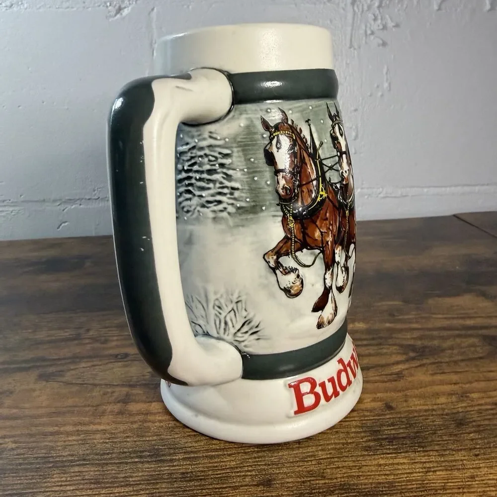 Budweiser 1982 Clydesdales 50th Anniversary 1933-1983 Holiday Beer Stein Mug